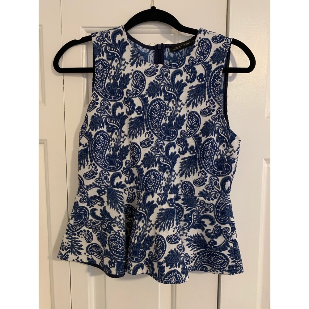 Zara printed peplum top